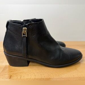 Aldo Black Leather Ankle Booties